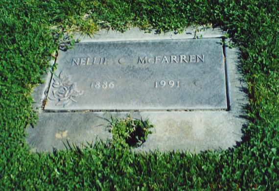 Nellie C. McFarren's headstone at Napa