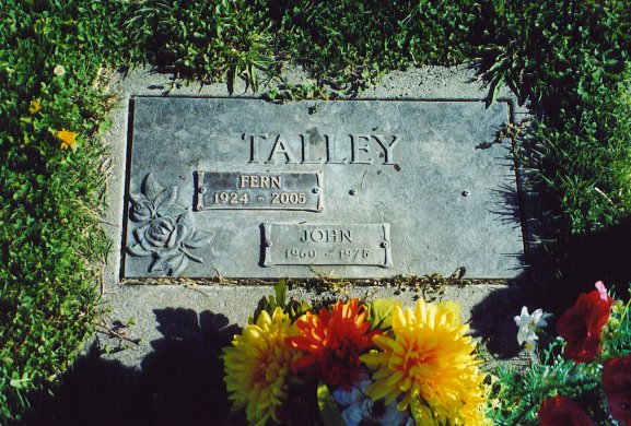 Fern & John Talley's headstone at Napa