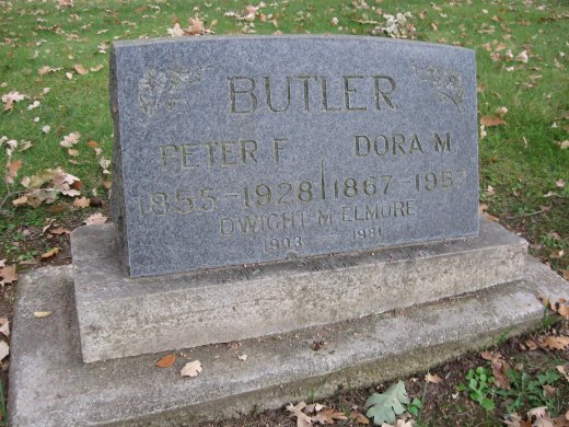 Peter & Dora Butler's headstone at Napa