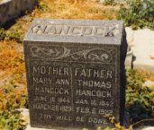 Hancock headstone