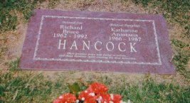 Richard and Katharine Hancock's headstone