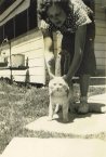 Ruth Hancock with cat