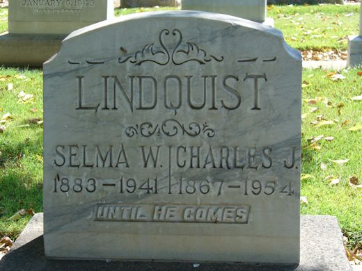 Lindquist grave marker, Turlock, California