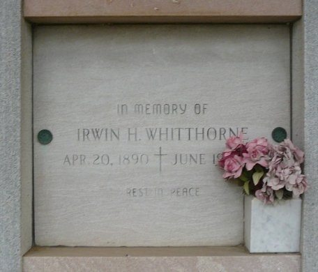 Irwin H. Whitthorne's crypt marker