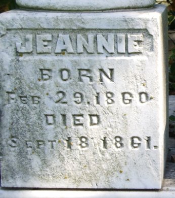 Jeannie Whitthorne's headstone