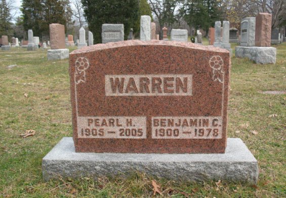 Benjamin C. & Pearl H. Warren headstone