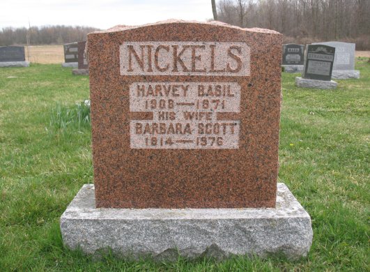 Harvey Basil Nickels & Barbara Scott headstone
