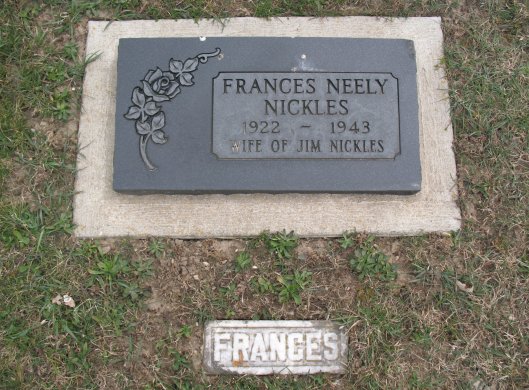 Frances Neely Nickels headstone
