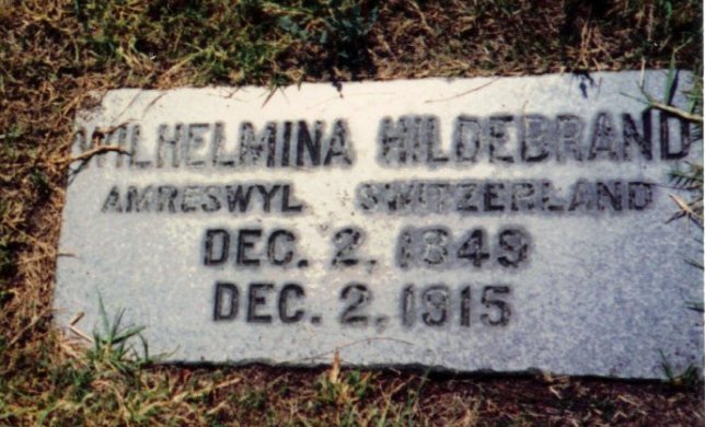 Wilhelmina Hildebrand's headstone