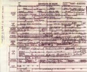 Mary A. Noble death certificate