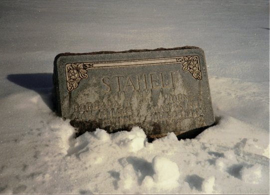 Barbara Tobler Staheli headstone, John Staheli headstone