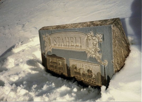 Belle Truman Staheli headstone, J. LeRoy Staheli headstone