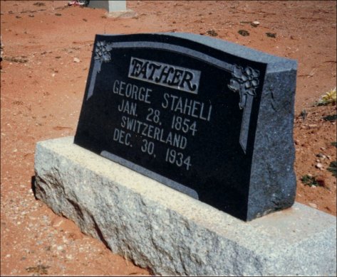 George Staheli headstone
