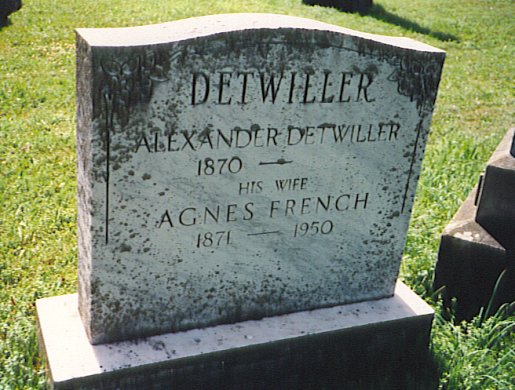 Alexander Detwiller, Agnes French, Woodland Cemetery, Mitchell, ON