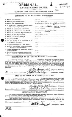 Walter George Noble attestation page 1