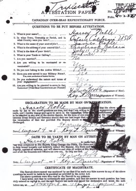 Harvey Noble attestation page 1