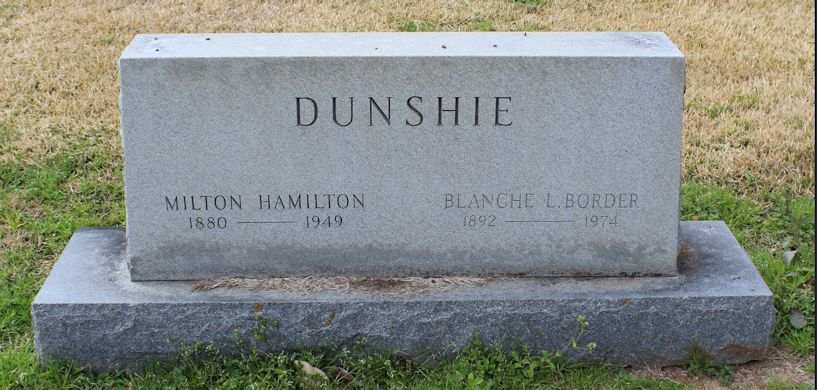 JMilton Hamilton Dunshie, Blanche L. Border Dunshie