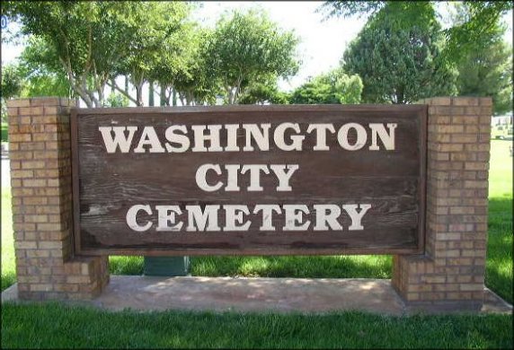 Washington City Cemetery sign