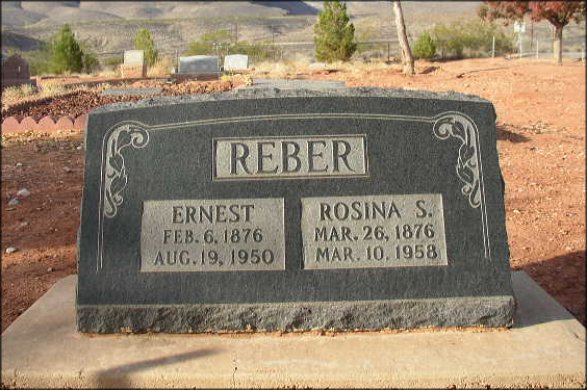 Ernest Reber & Rosina Staheli Reber headstone