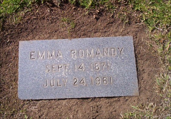Emma Romandy's headstone