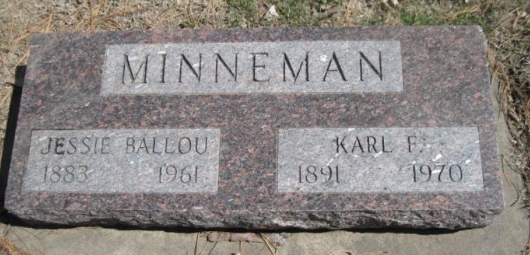 Jessie Mary Ballou Minnerman, Karl F. Minneman