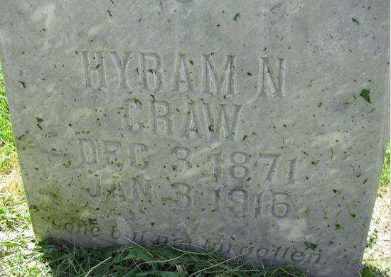 Hyrum Nelson Craw headstone
