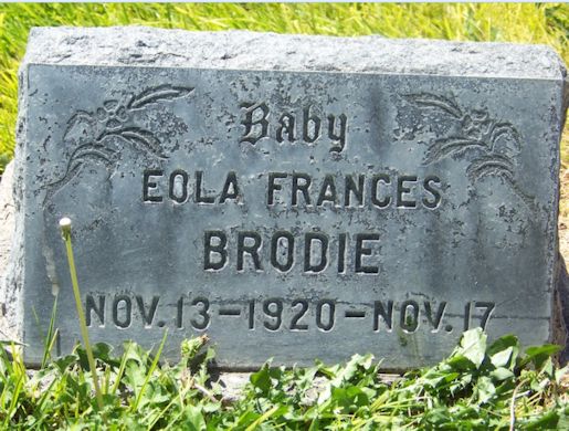 Eola Frances Brodie headstone