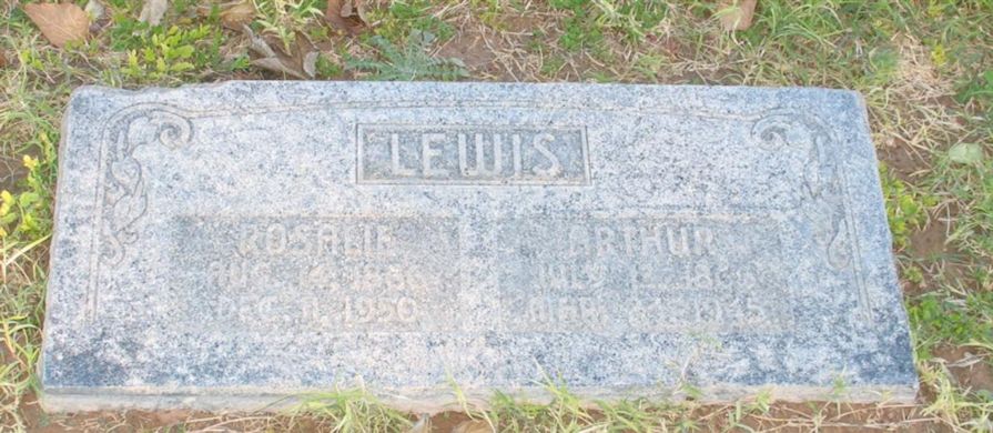 Arthur Lewis, Rosalie Anna Theodora Nielsen Lewis headstone