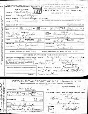 Leo Felix Birth Certificate