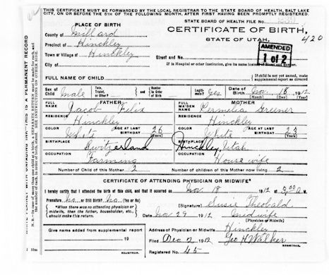 Ivan Felix Birth Certificate