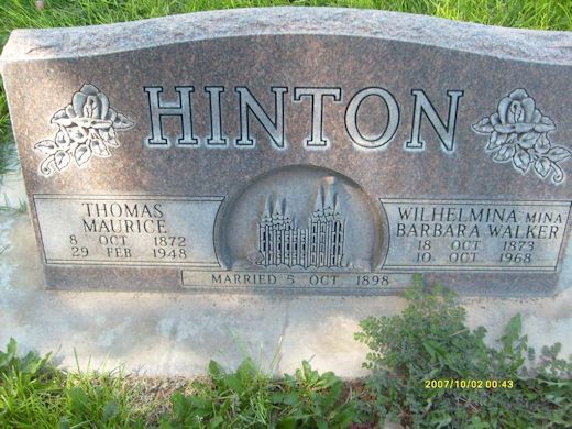 Thomas Maurice Hinton, Wilhelmina Barbara Walker Hinton