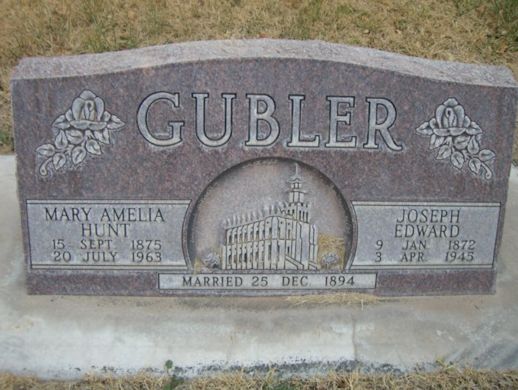 Joseph Edward Gubler, Mary Amelia Hunt Gubler