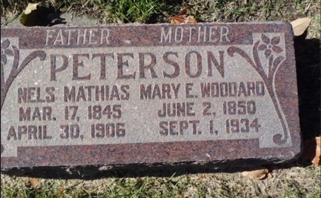 Niels Mathias Peterson, Mary Elizabeth Woodward Peterson