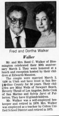 Reed C. Walker, Dortha Walker