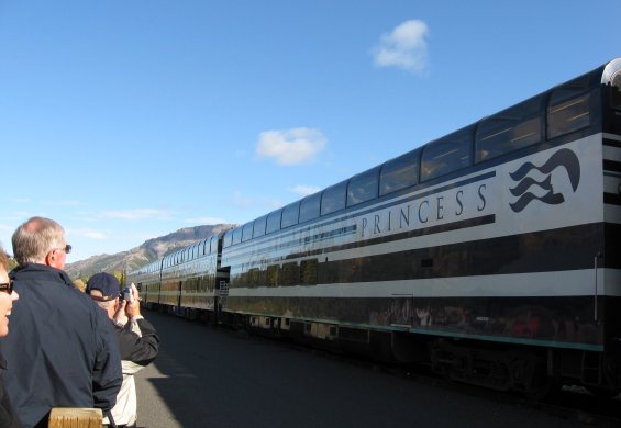 Princess Ultradome rail cars at Denali, Alaska