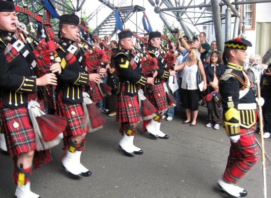 Military parade at Edinburgh Castle, Scotland